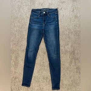 American Eagle Hi Rise Jegging Dark Wash Size 6 X Long
